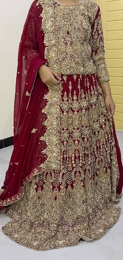 maroon bridal lehenga choli for sale