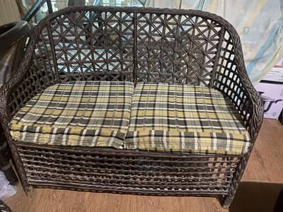 Two seater sofa set with table and benches
