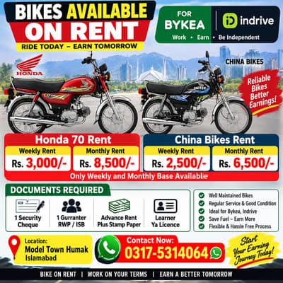 BIKES AVAILABE ON RENT