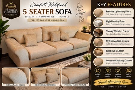 5 Seater Sofa Set | Premium Quality Luxury Sofa | Modern Comfortable]