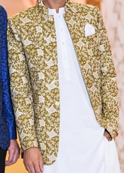 Gold Jacquard Prince Coat For Sale