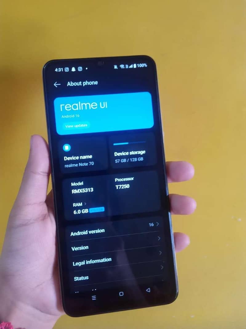 Realme note 70 4