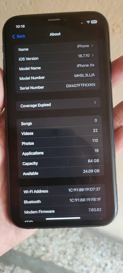 Apple iPhone XR 64gb jv bcak crack total orignal