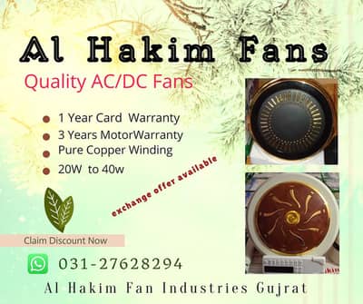 Al Hakim AC DC hybrid inverter 30watts ceiling fan