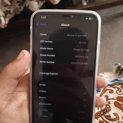Apple iPhone XS Max convert 17pro max silver colour
