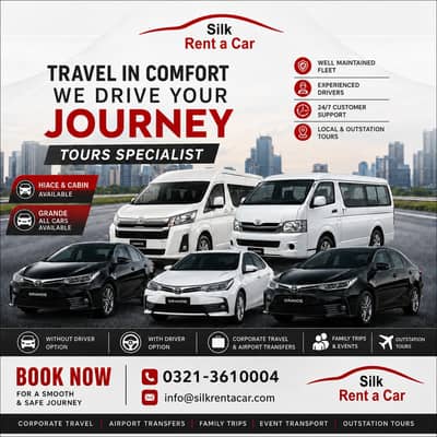 Hi-Roof, Grandcabin, Hiace, cars , Parado and coaster available Rent