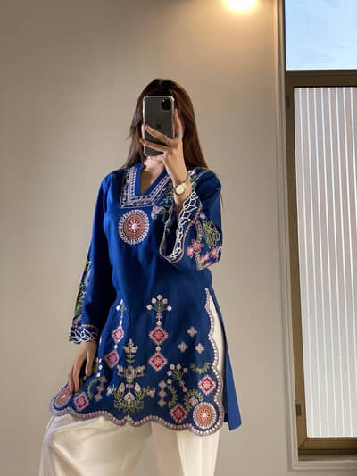 Embroidered Cotton 2-Piece   Beautiful Embroidered Work
