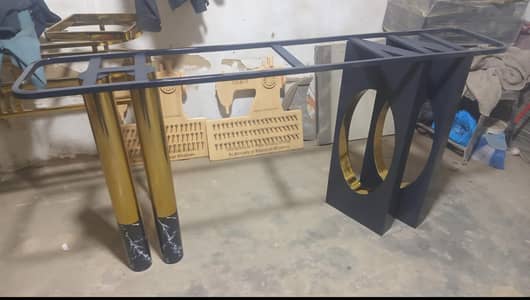 console table SS & ms with marble top