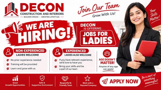 Female staff Required For Construction And Interior Company