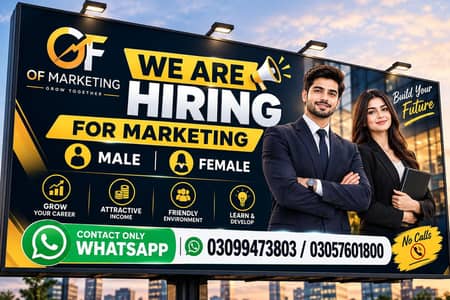 Marketing Jobs Available (Male & Female)