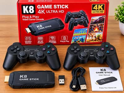 K8 Gaming Console 4K | Brand New | 2 Wireless Controllers | Box Pack