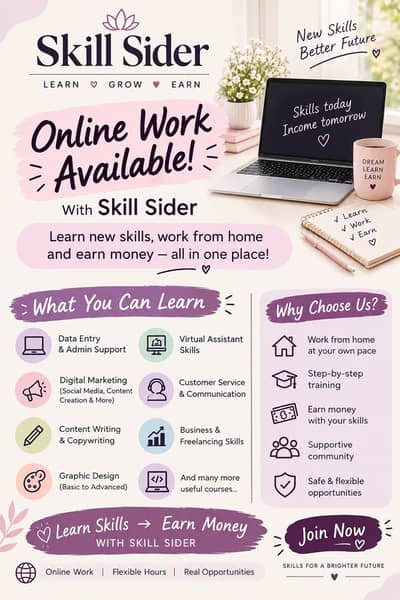 Learn and earn with us.  Grow with ayesha dar