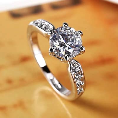 women's Korean wedding ring with zero zircon simulation diamond