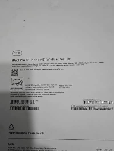 iPad Pro 1 TB 13 Inch M5 WiFi+ Cellular