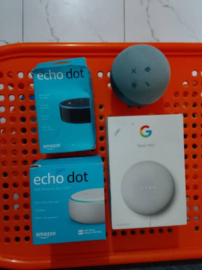 amzon and Google assistant box packed
