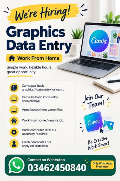 Data Entry Job | Home Based | Contact 03462450840
