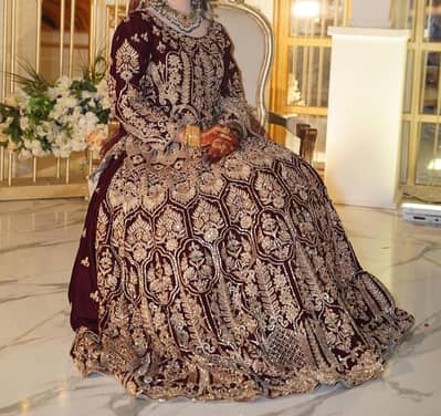 Bridal lehenga with jewelry