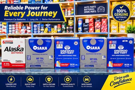 All Brands Car Batteries available at Reasonable price