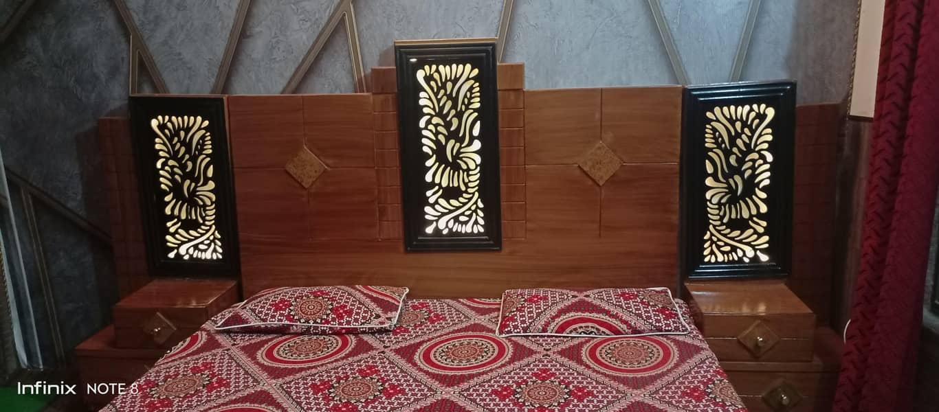 bed dressing side table set and 5 seter sofa b hai all ok hai sman 2