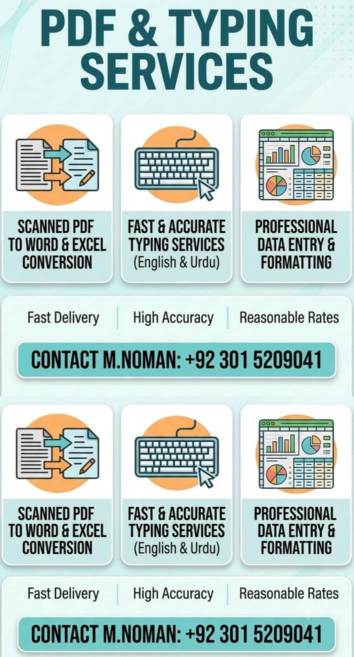 Professional PDF, Typing & Data Entry Services 0