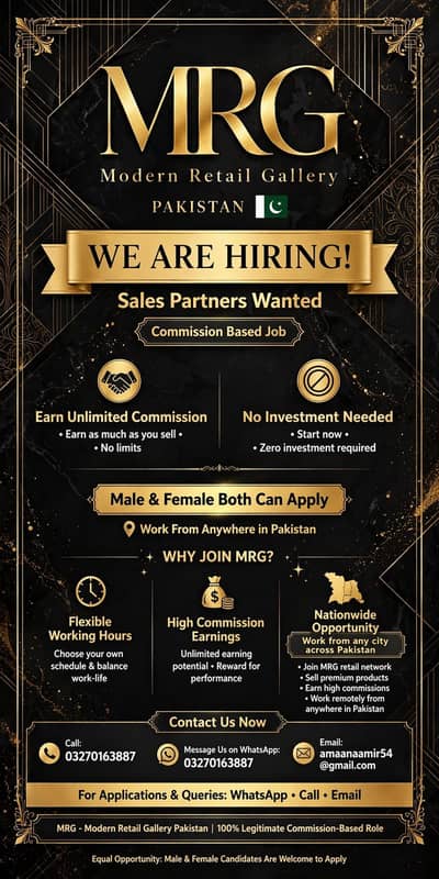online products selling job. as commission based