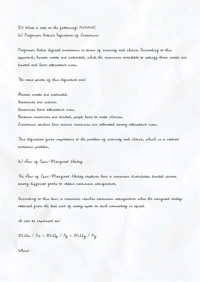AIOU Economics Assignment – Handwritten Assignment Writing Service