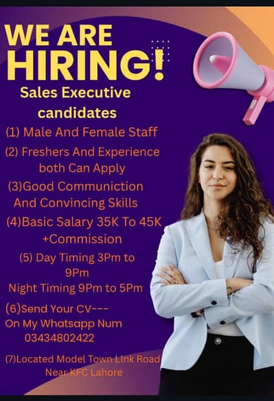 Male and Female sales Candidates
