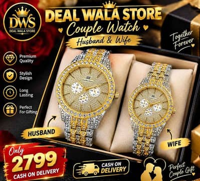 luxury Diamond crystal couple watch