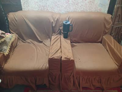 Used Brown Fabric 3-Seater Couch / Sofa for Home & Office