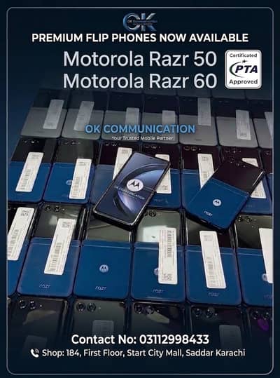 Motorola Razr 50 & Razr 60 — PTA Approved | 8GB/256GB | Foldable Flags