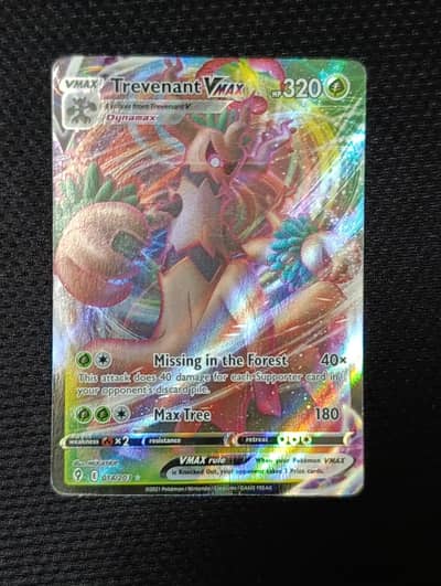 Holo rare original Trevenant V Max Pokémon card