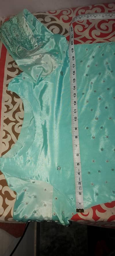 DUAL SHADED MINT GREEN AND WHITE COLOUR SILK DRESS . . FULLY Embroidered