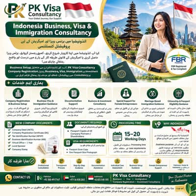 Indonesia Company Registration & Business Visa Consultant, Work Visa