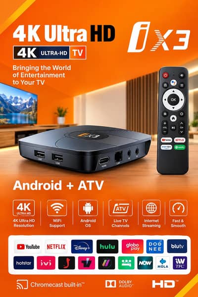 DX 3 android boxwith free iptv 1 year package