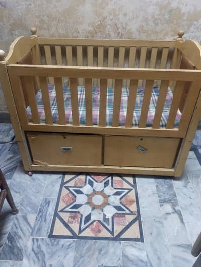 wooden baby bed