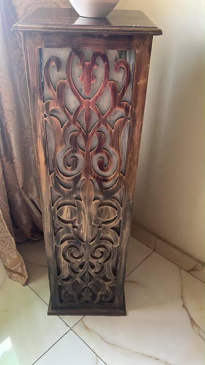 Antique Carved Wooden Pedestal Stand