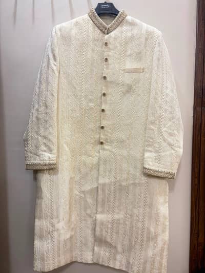 Premium Off-White Sherwani (5 piece set)
