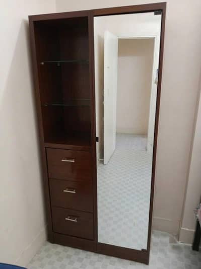 dressing table with attached mirror