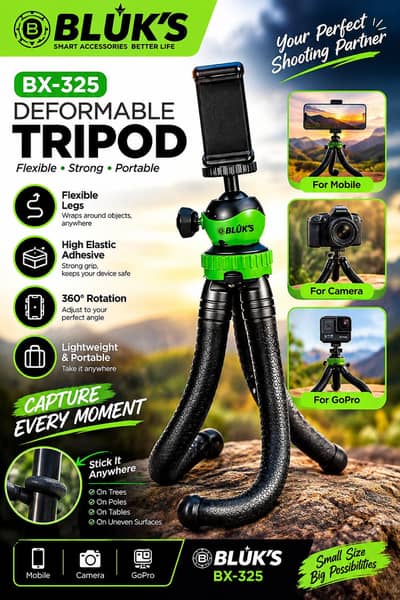 BLÜK’S BX-325 — Flexible Tripod