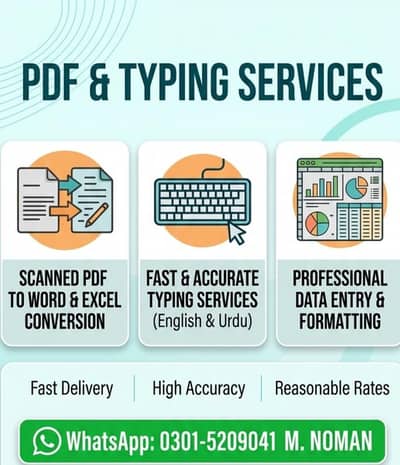 Professional PDF, Typing & Data Entry Services