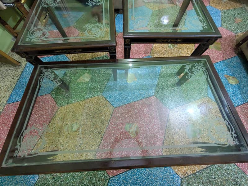 3 pc wodden table set 1