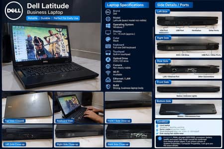 Dell Latitude Business Laptop – Windows 7 | DVD Drive | VGA | USB