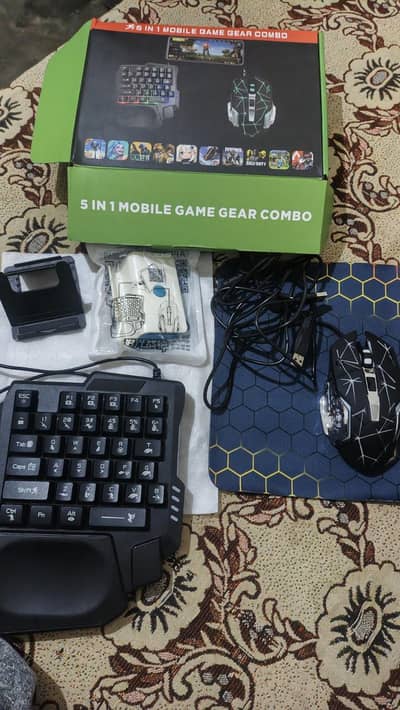 5 in 1 Mobile Gaming Gear Combo – Keyboard, Mouse & Accessories