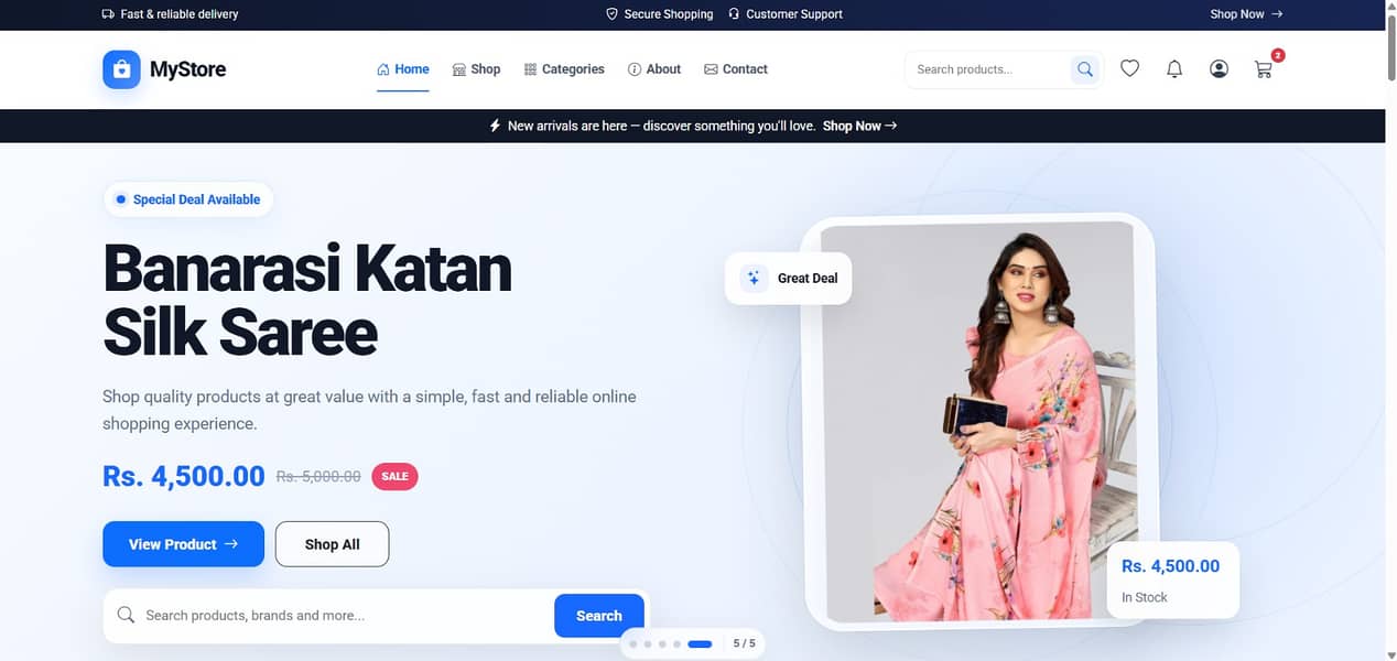Full function Ecommerce website and admin dashboard for 3k per month 1