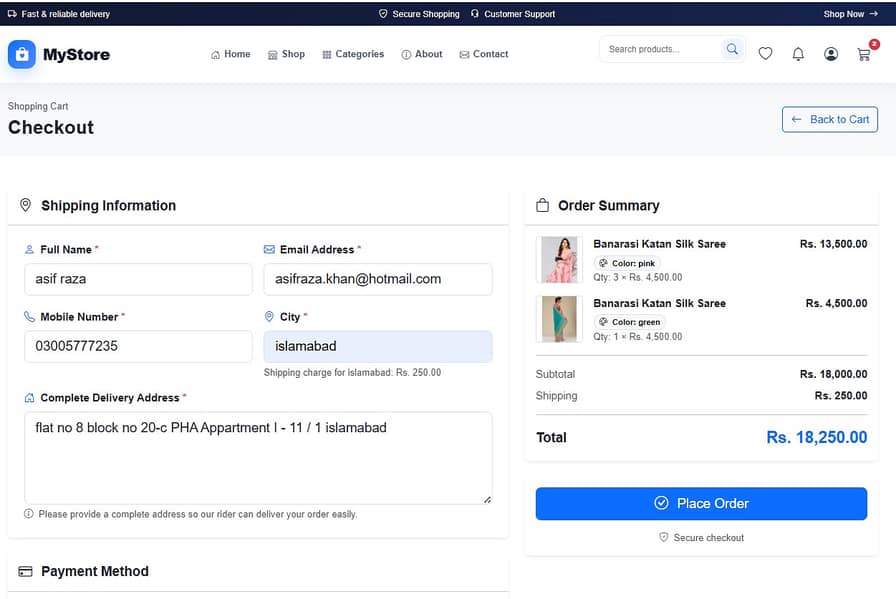 Full function Ecommerce website and admin dashboard for 3k per month 6