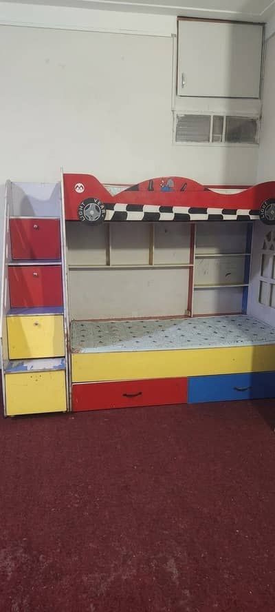Kids Double Bunk Bed with Storage