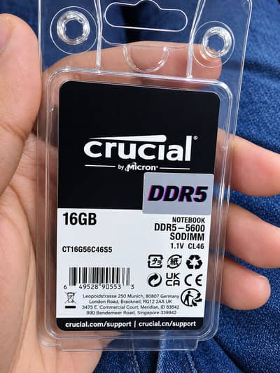 Laptop Crucial DDR5 Ram SO DIMM DDR 5 Ram 16Gb 5600