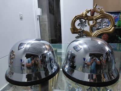 German Style Chrome Biker Helmet – XL (61–62cm) | Brand New