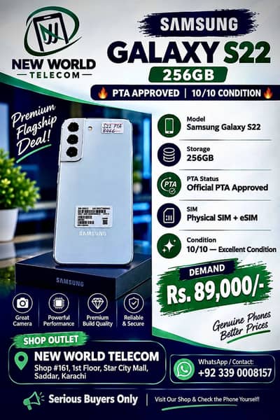 Samsung Galaxy S22 256GB | PTA Approved | 10/10 | Physical + eSIM