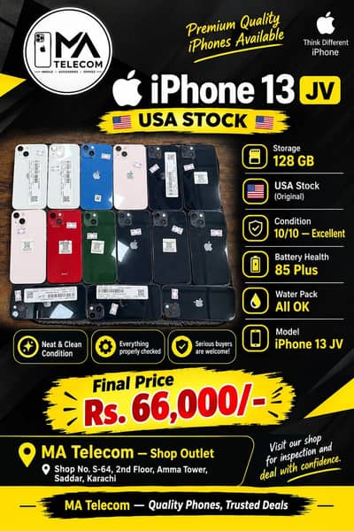 iPhone 13 JV 128GB | USA Stock | Excellent Condition